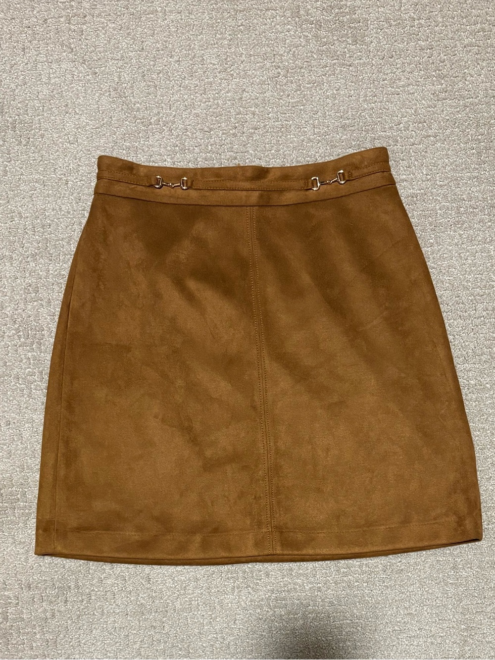 Ann Taylor Brown Suede-Look Mini Skirt